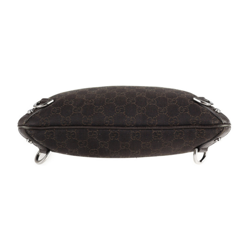 GUCCI Abbey Line Shoulder Bag 268642 GG Canvas Leather Dark Brown Messenger - Picture 4 of 9